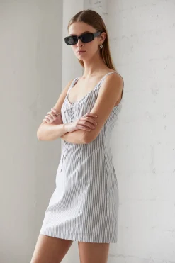 Hailey Pinstripe Mini Dress