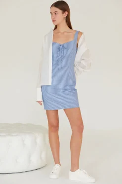 Hailey Pinstripe Mini Dress