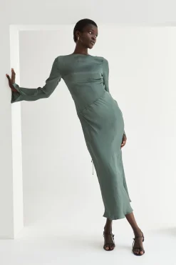 Hazel Satin Maxi Dress