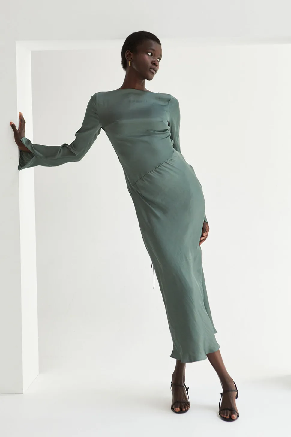 Hazel Satin Maxi Dress