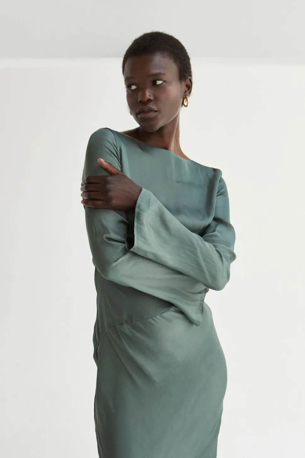 Hazel Satin Maxi Dress