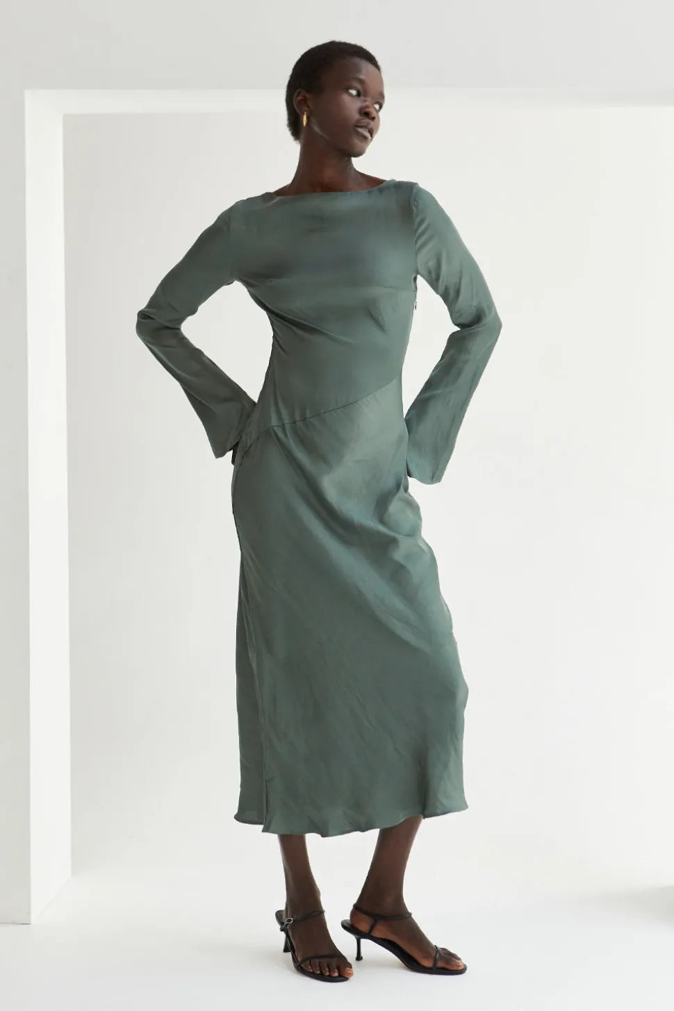 Hazel Satin Maxi Dress