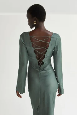 Hazel Satin Maxi Dress
