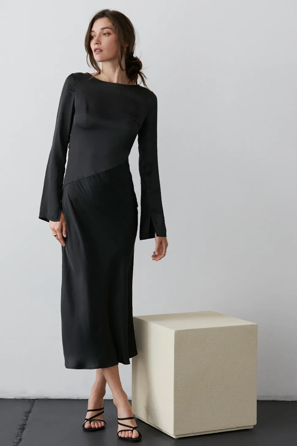 Hazel Satin Maxi Dress