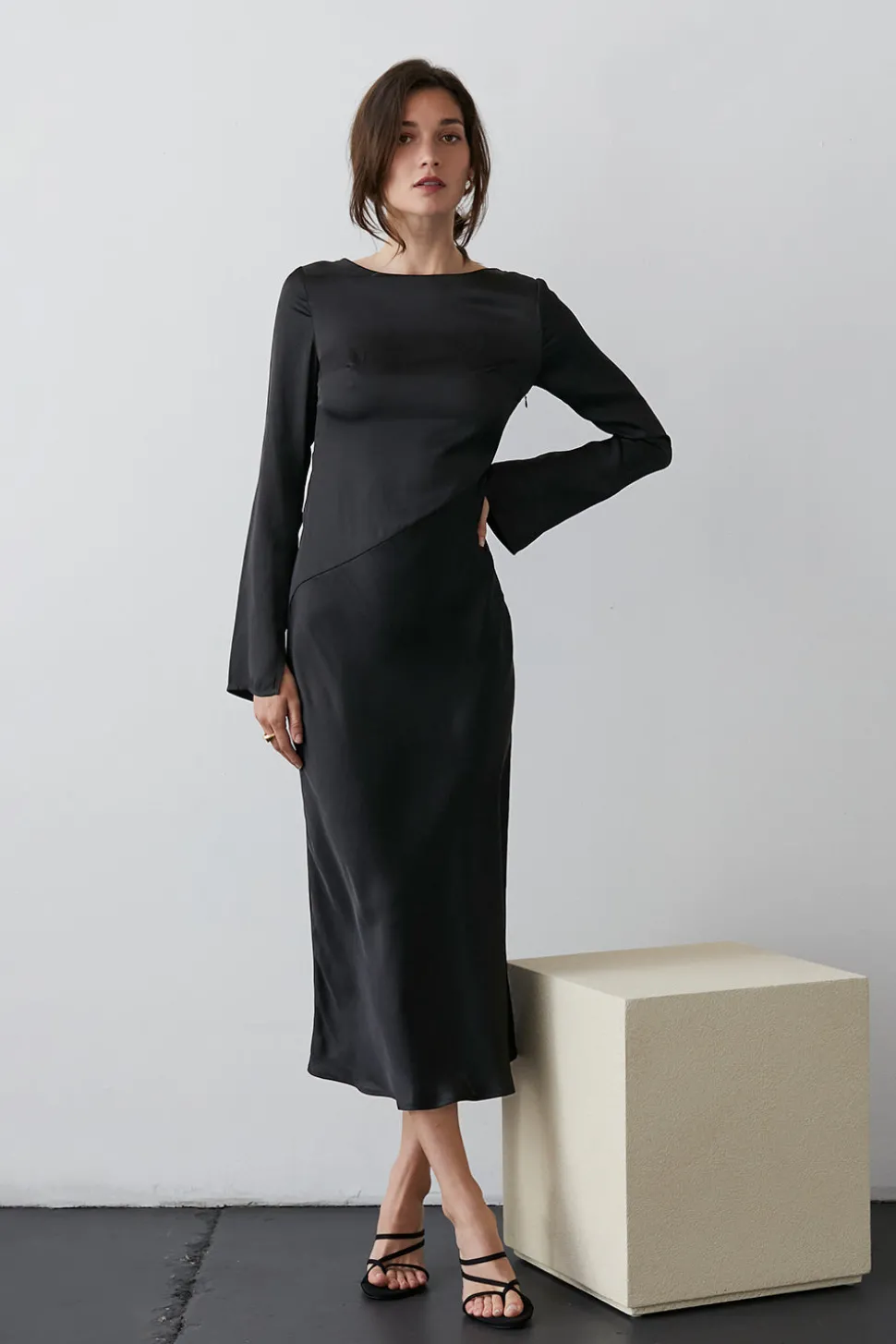 Hazel Satin Maxi Dress