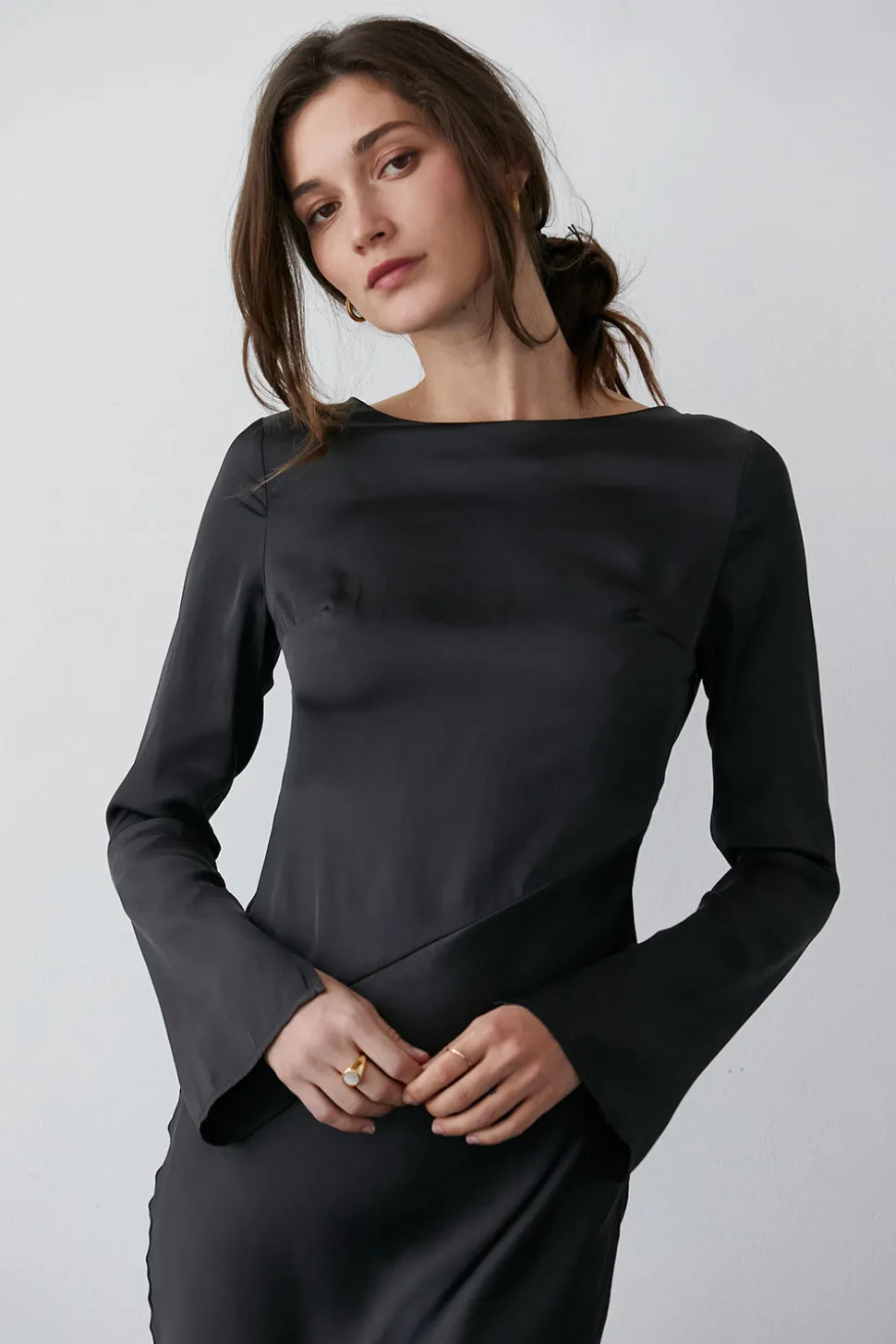 Hazel Satin Maxi Dress