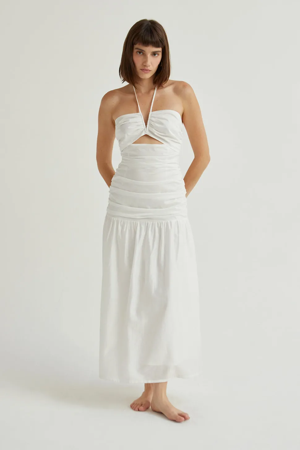 Heather Drop Waist Midi Dress