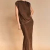 Iris Crushed Satin Maxi Skirt