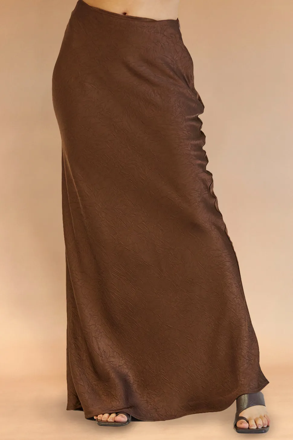 Iris Crushed Satin Maxi Skirt