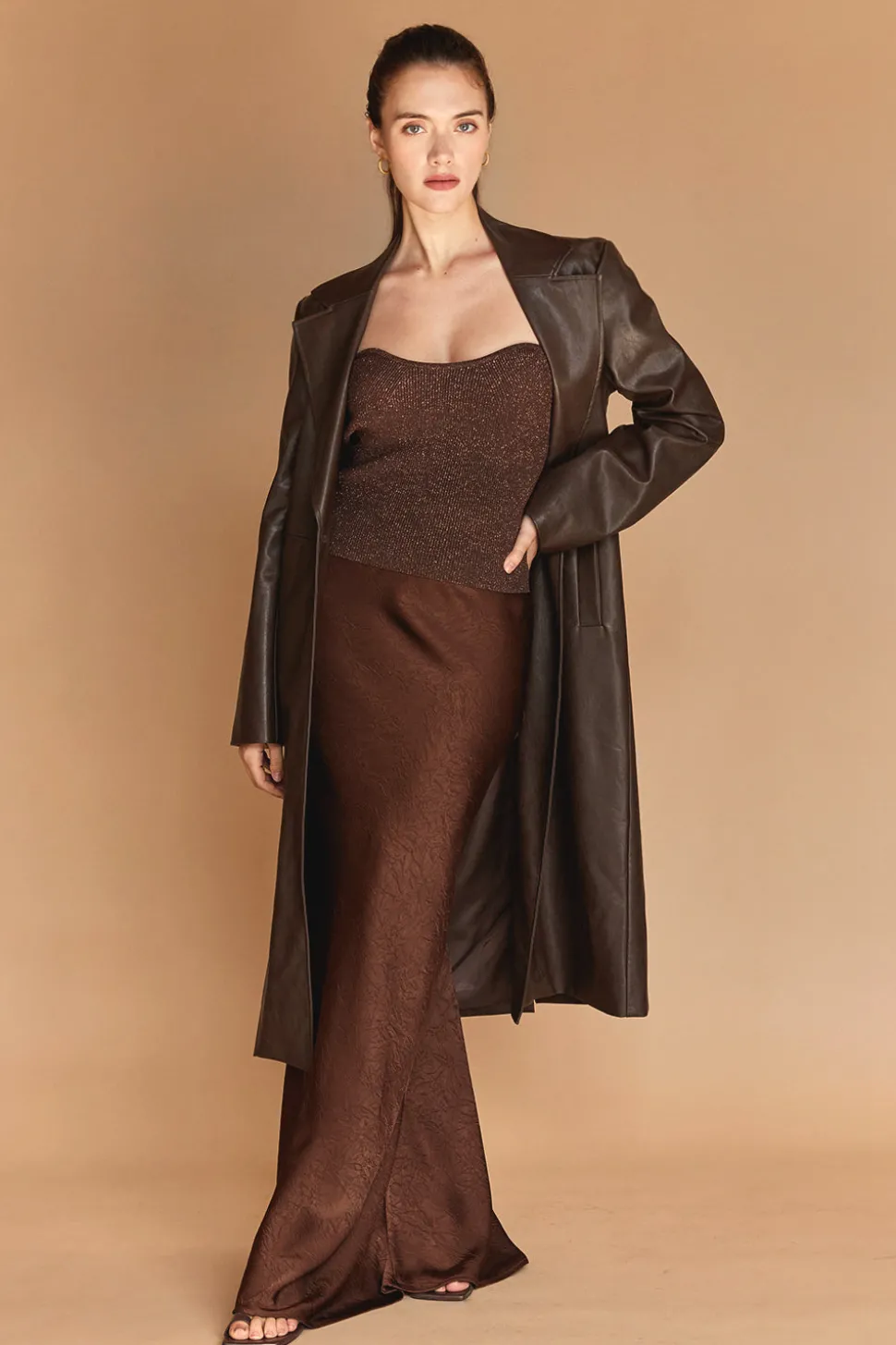 Iris Crushed Satin Maxi Skirt