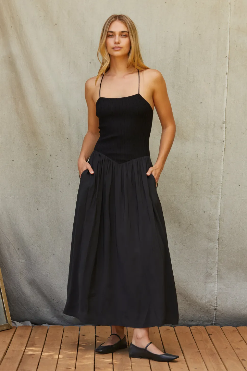 Isabella Mix Media Maxi Dress