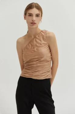 Ivy One Shoulder Mesh Top