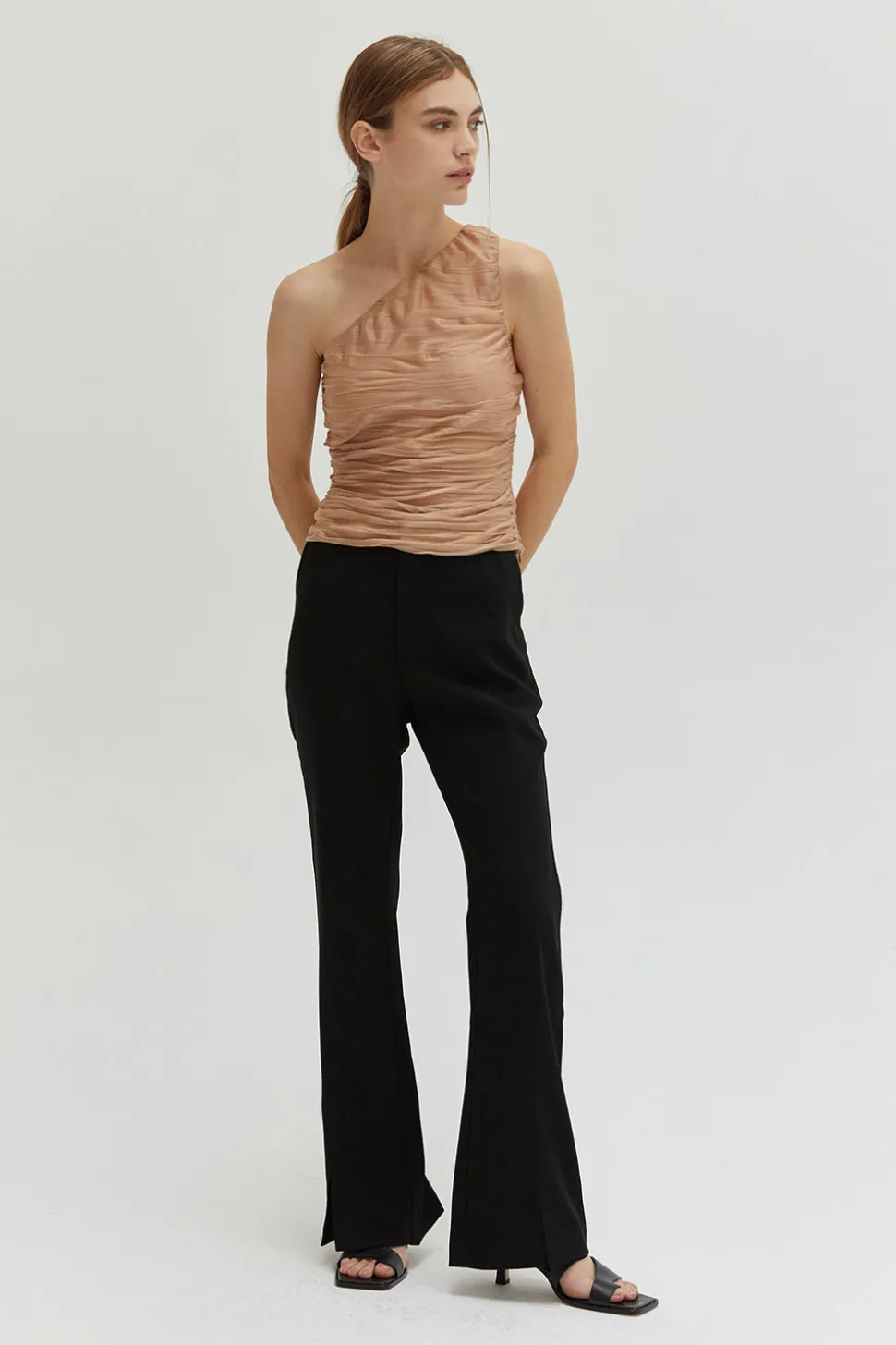 Ivy One Shoulder Mesh Top