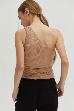 Ivy One Shoulder Mesh Top