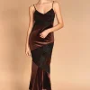 Janice Burnout Velvet Midi Dress