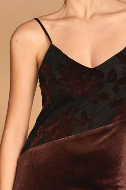 Janice Burnout Velvet Midi Dress