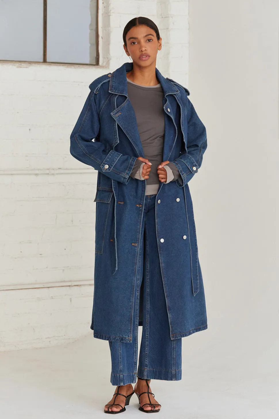 Jaylene Denim Trench Coat