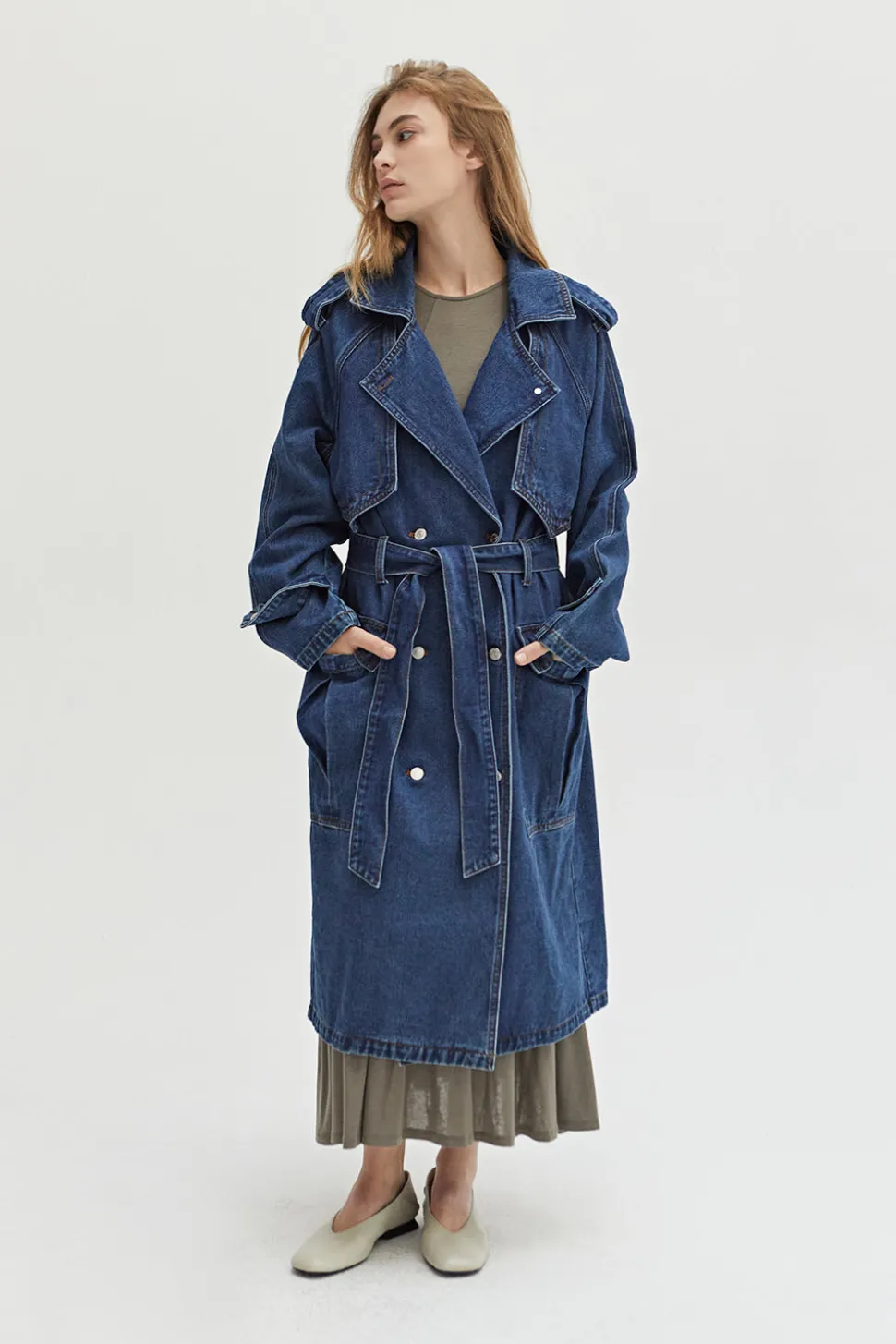 Jaylene Denim Trench Coat