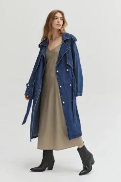 Jaylene Denim Trench Coat