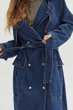 Jaylene Denim Trench Coat