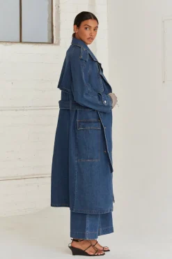Jaylene Denim Trench Coat