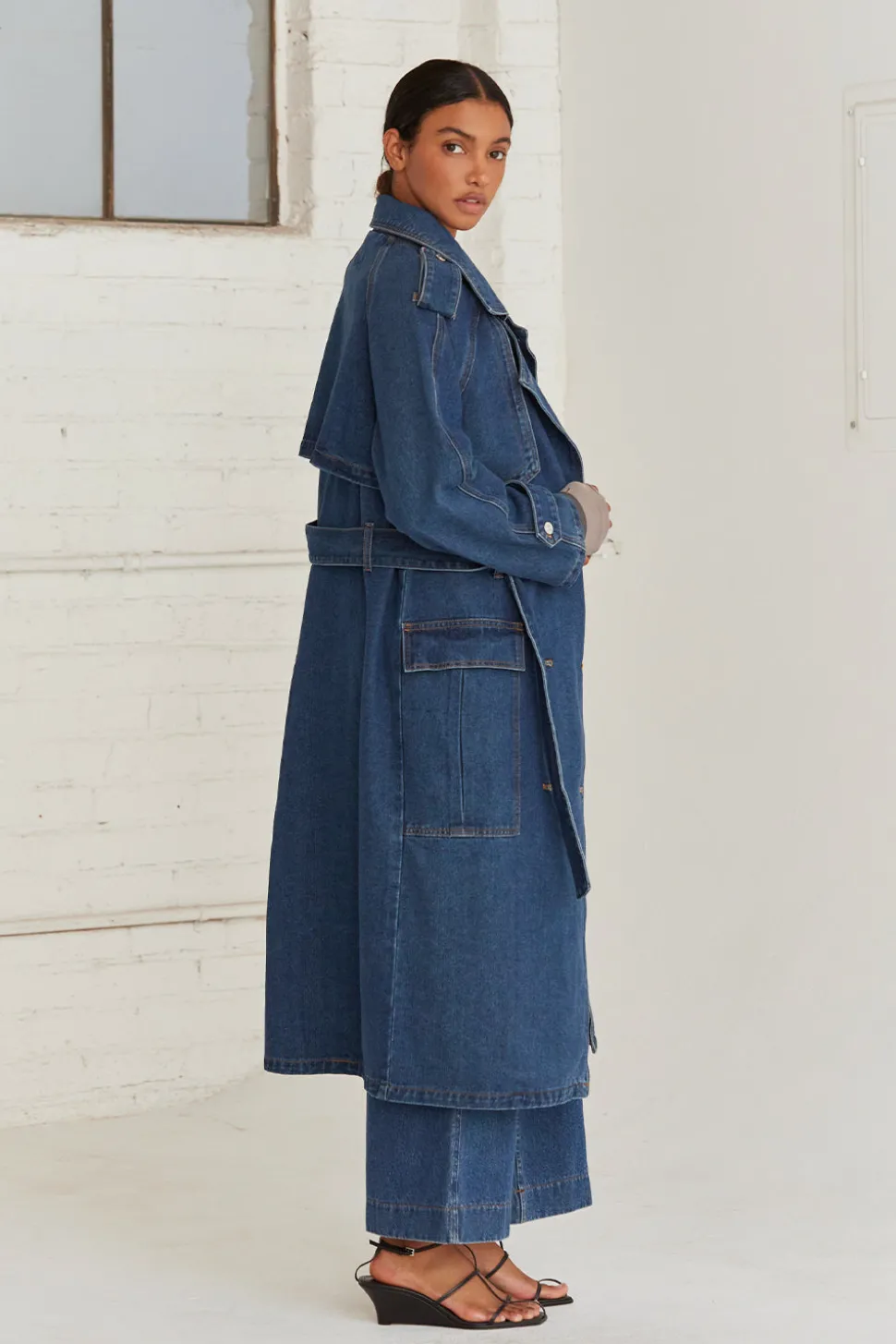 Jaylene Denim Trench Coat