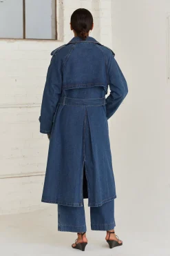 Jaylene Denim Trench Coat