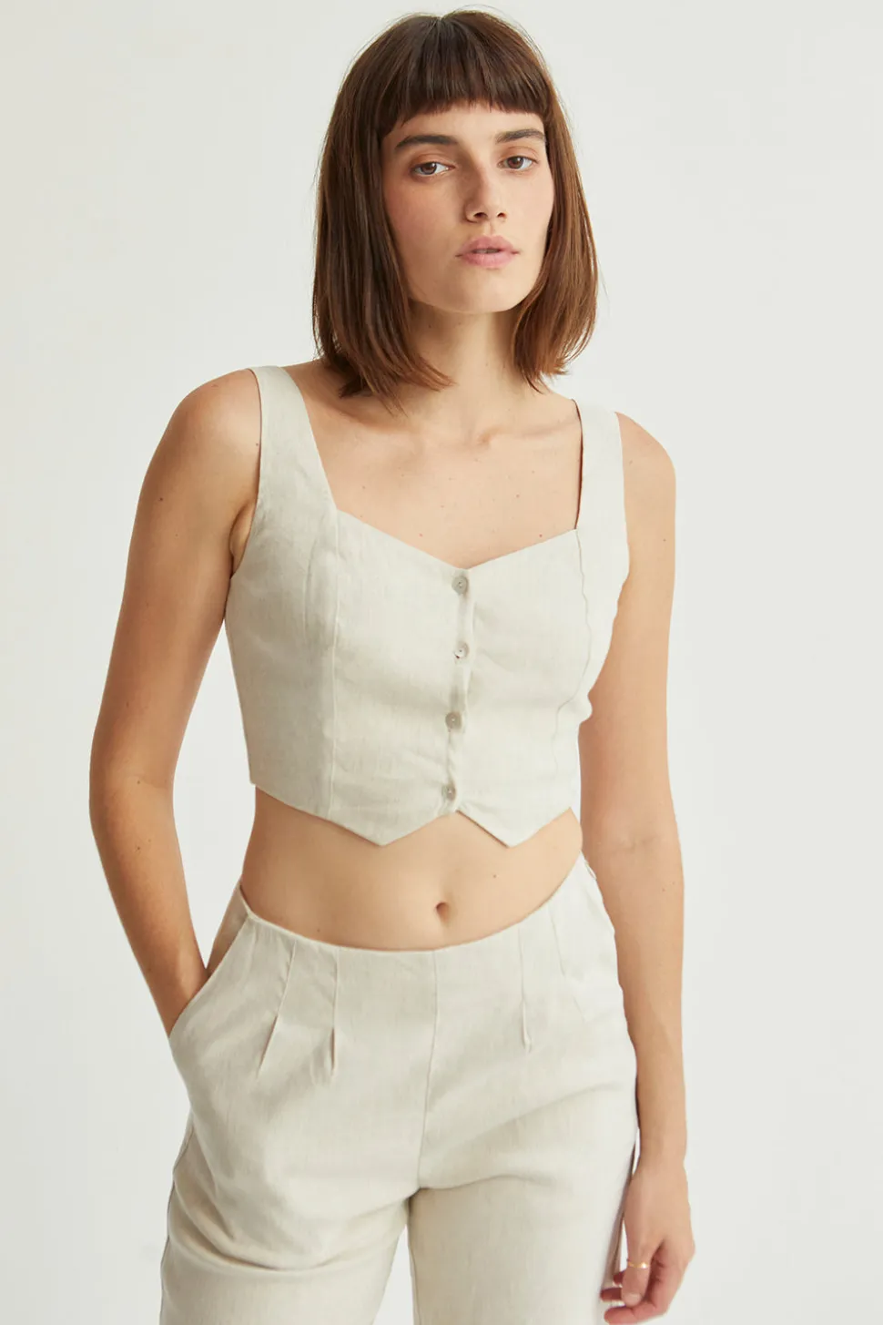 Jazz Linen Vest Top
