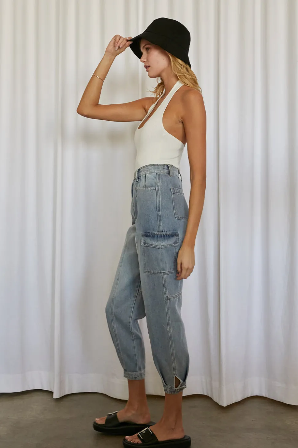 Jenna Denim Cargo Pants