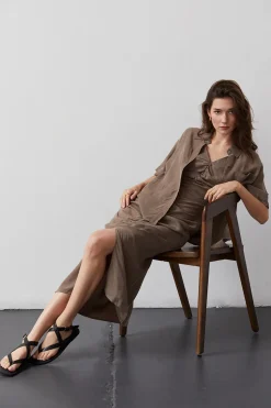 Jossalyn Cupro Midi Dress