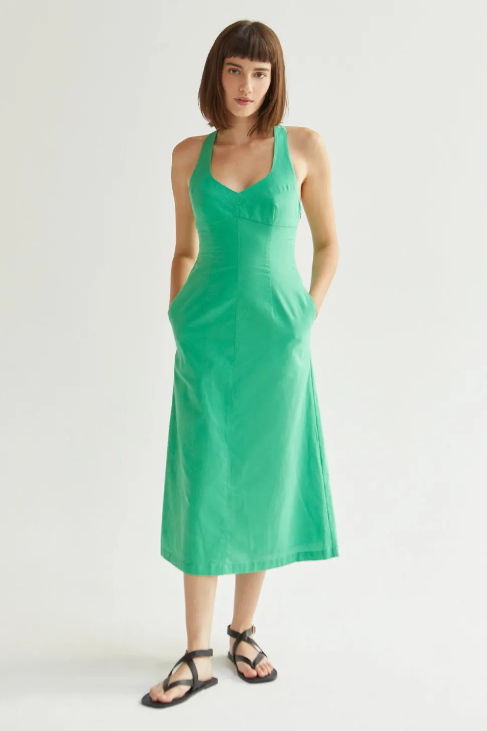 Julia Tie-Back Midi Dress