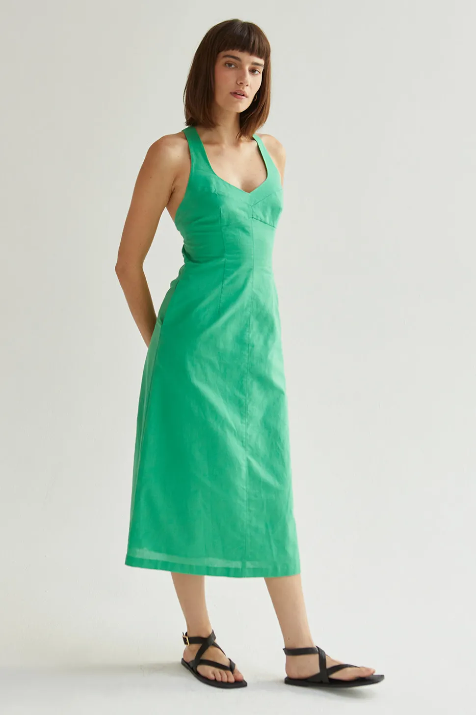 Julia Tie-Back Midi Dress