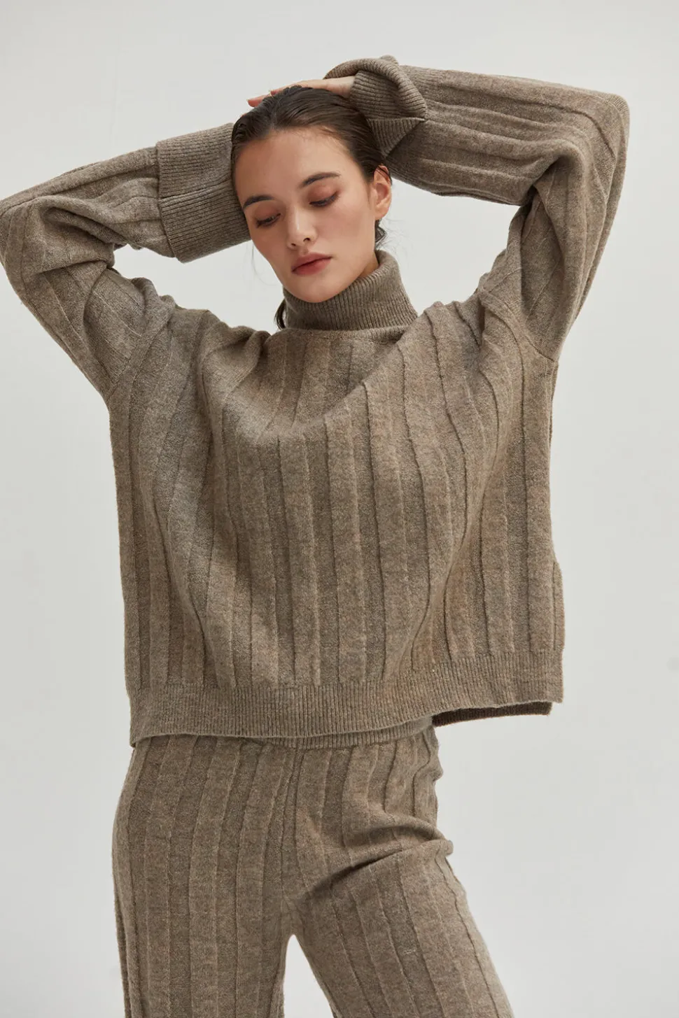 Kai Ribbed Knit Two Piece Sweater Set
