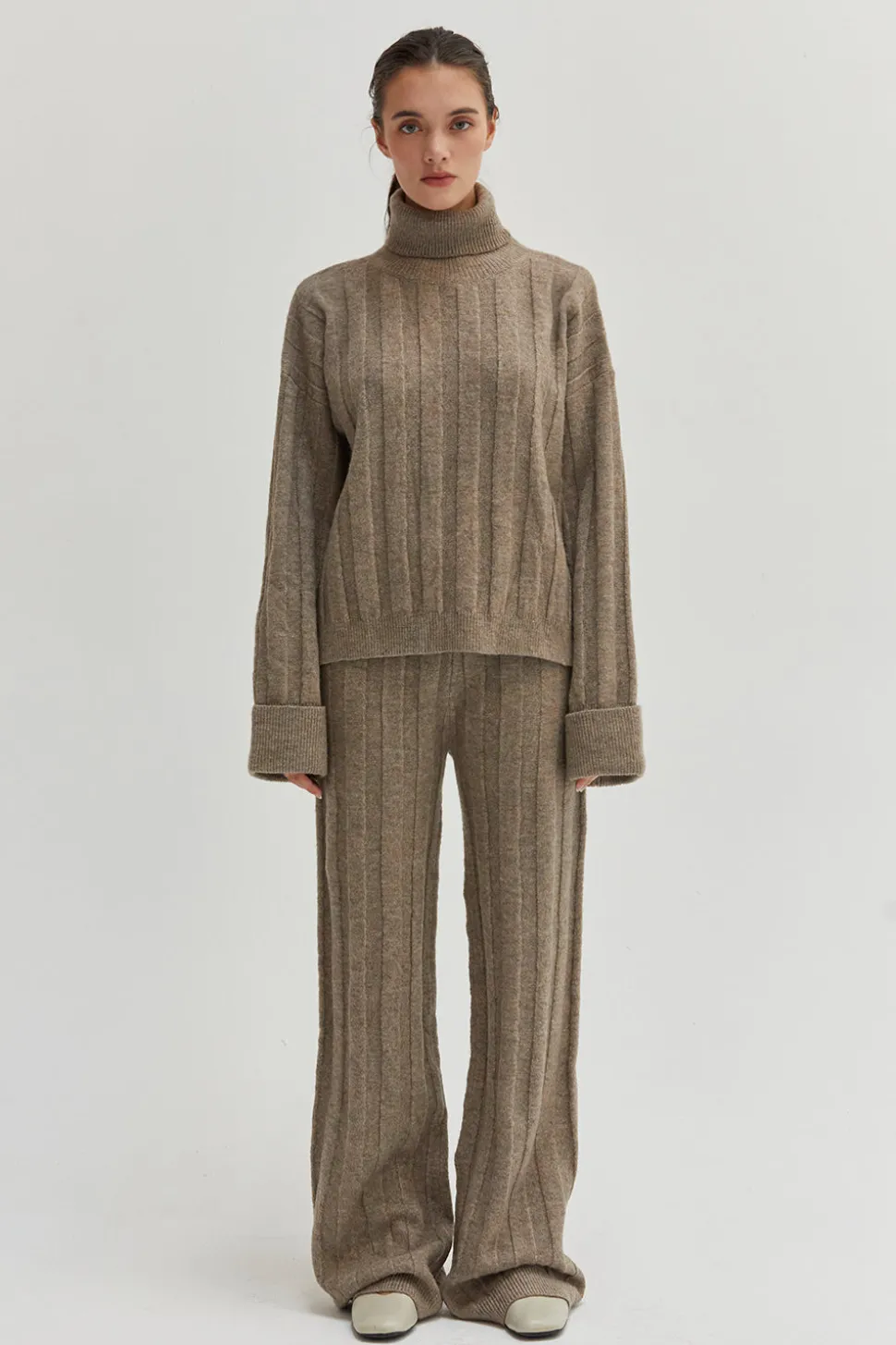 Kai Ribbed Knit Two Piece Sweater Set