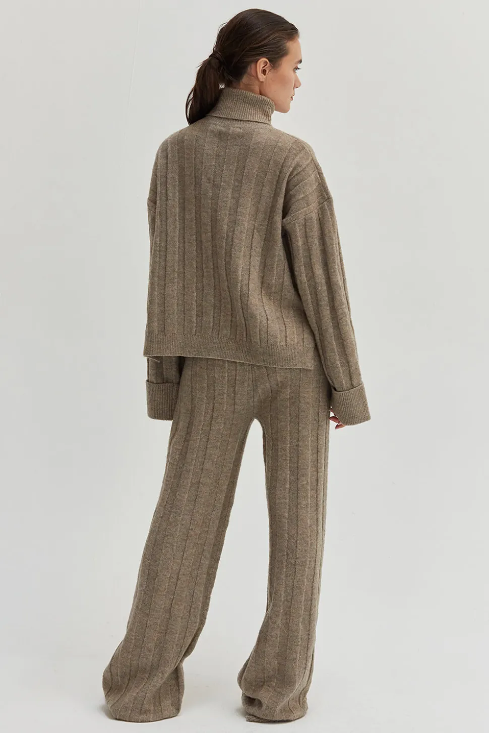 Kai Ribbed Knit Two Piece Sweater Set