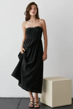 Lace Corset Midi Dress