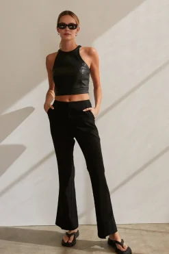 Laci Vegan Leather Crop Top