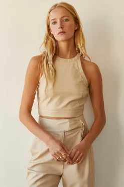 Laci Vegan Leather Crop Top