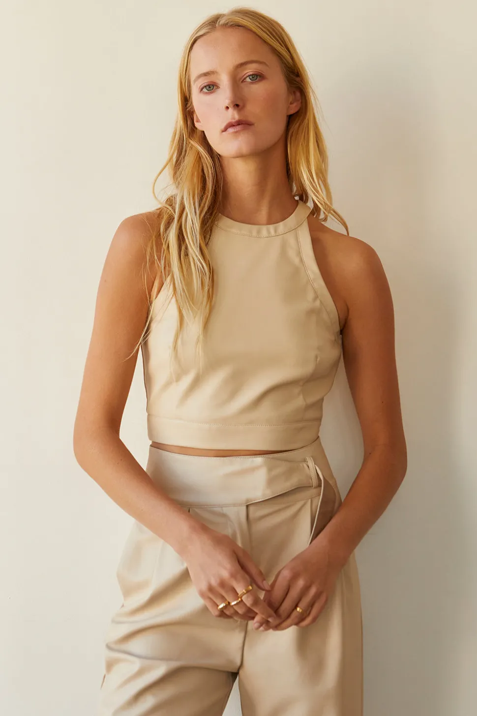 Laci Vegan Leather Crop Top