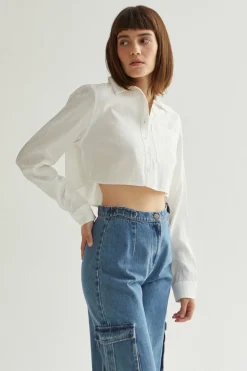 Laura Cropped Button Up Shirt