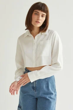 Laura Cropped Button Up Shirt