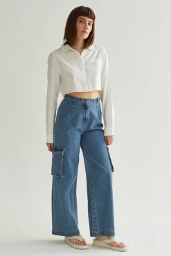 Laura Cropped Button Up Shirt