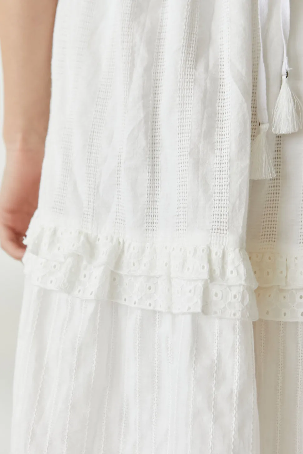 Leah Mixed-Media Midi Dress