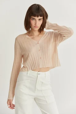 Leah Sheer Rib Cardigan
