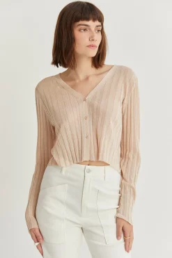 Leah Sheer Rib Cardigan