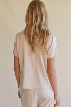 Lesli Satin Short Sleeve Shirt