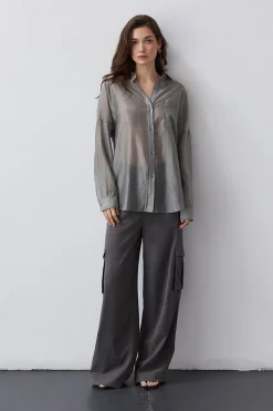 Lillian Sheer Button Up Shirt