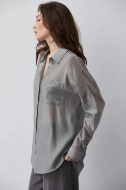 Lillian Sheer Button Up Shirt