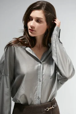 Lillian Sheer Button Up Shirt
