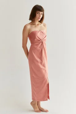 Lina Satin Midi Dress